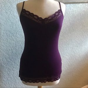 Express Purple Lace Trim Cami Camisole